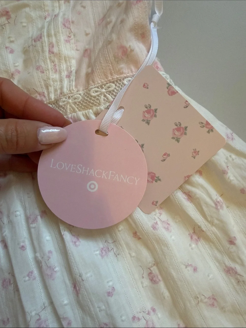 LoveShackFancy x Target Pink & Cream Floral Halter Dress